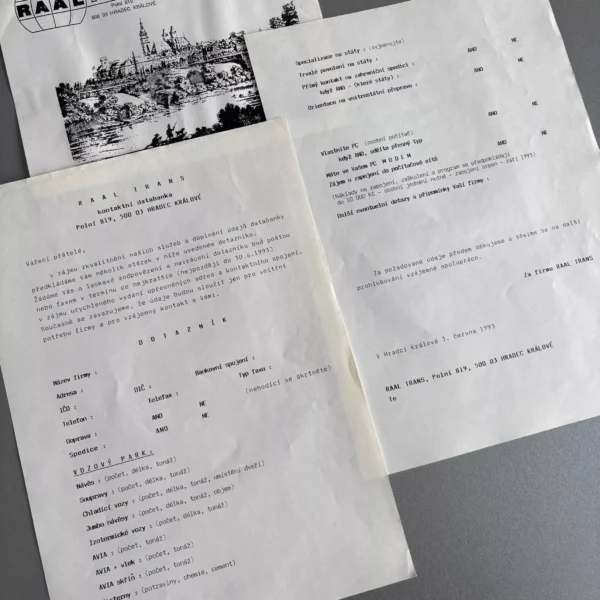 Dotazník na doplnění údajů do seznamu firem